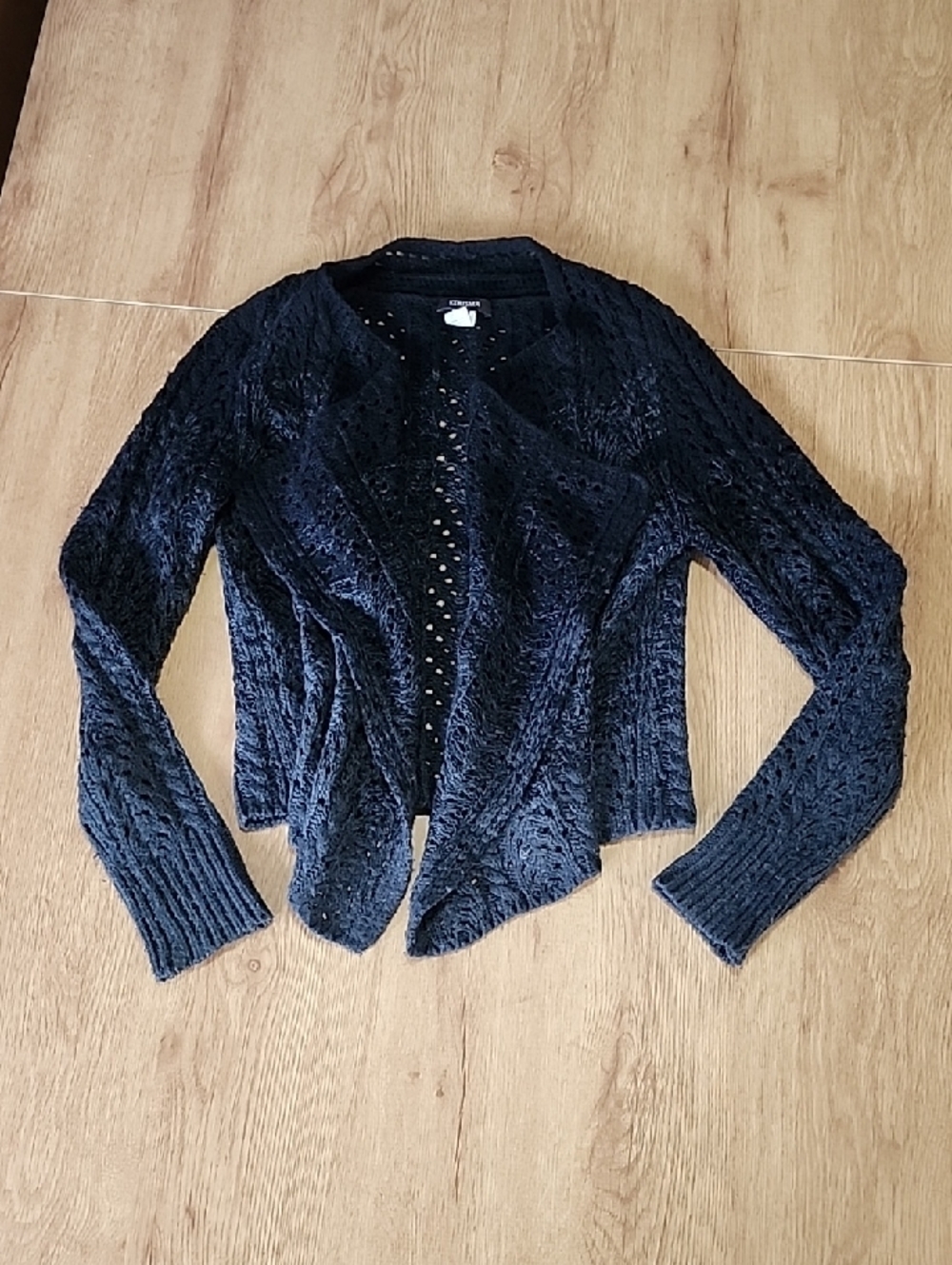 Kerisma Black Open-Front Knit Cardigan